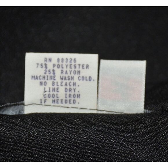 Vintage 2 Piece Black Suit Jacket & Skirt Pearl Button Size 16 Classy Old Money - Picture 12 of 13